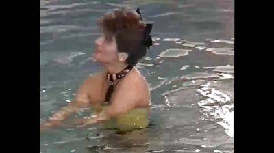 Brunette milf gets fucked after swimming in the pool - Germany on freefilmz.com