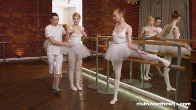 Alluring ballerinas gets the dick they want in flawless threesome kinks on the dance floor on freefilmz.com