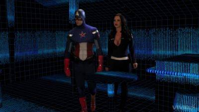 Busty brunette granted Captain America's huge dick for more than just blowjob on freefilmz.com