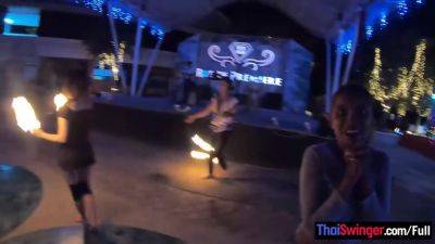 Amateur couple watches a fire show and has hot sex once back in the hotel - Thailand on freefilmz.com