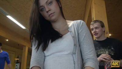 Hot brunette pornstar gets paid to suck and fuck for cash while BF watches in POV - Czech Republic on freefilmz.com