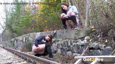 Brunette hottie craves public piss & hunkers down for a wild outdoor pee session - Czech Republic on freefilmz.com