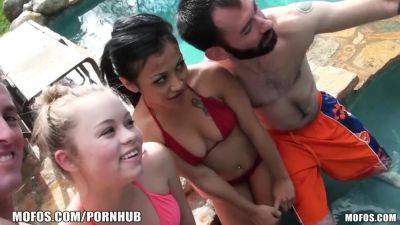 Madison Chandler's bikini-clad friends get frisky in a steamy threesome on freefilmz.com