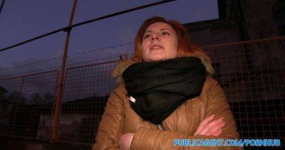 Ginger slut fucks stranger for cash in car in public POV on freefilmz.com