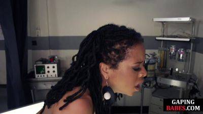 Analgaping Ebony lez rimmed and slapped by lezdom MILF on freefilmz.com