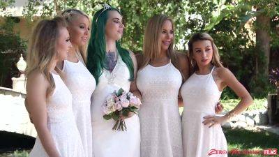 Appealing babes turn wedding party into loud orgy on freefilmz.com