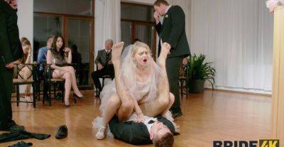Blonde bride shares intimate hardcore sex on her wedding day on freefilmz.com