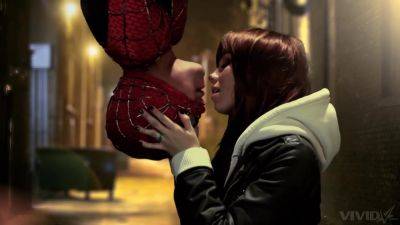 Spider man roleplay leads curious redhead to merciless sex on freefilmz.com