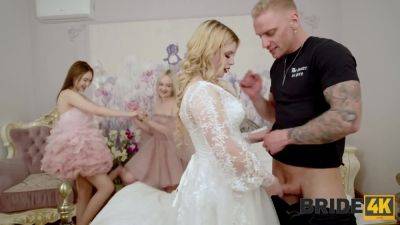 Bridesmaids and braid found out that the groom is cheating, so they fucked a best man in a FFFM - Russia on freefilmz.com