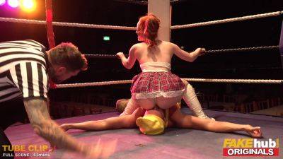 Redhead schoolgirl Ella Hughes rock inches in crazy Wrestling show - Britain on freefilmz.com