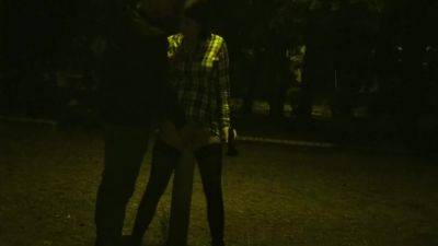 Kinky Couple Masturbates Together In A Public Park on freefilmz.com