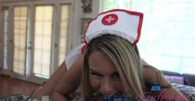 Cute babe in nurse uniform tries cock in every hole while sharing the best POV on freefilmz.com