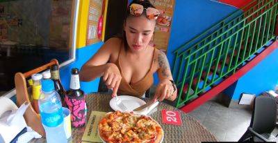 Pizza before making a homemade sex tape with his busty Asian girlfriend - Thailand on freefilmz.com
