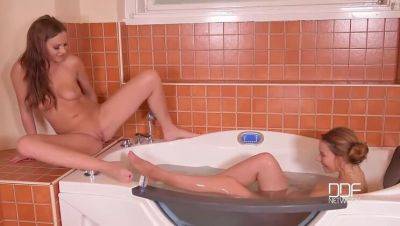 Lesbian Lovers' Foot Fetish - Tina Kay and Ani Black Fox Share a Shower on freefilmz.com