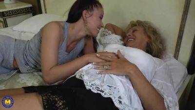 Mature Lesbians Isadora and Malinde: A Blonde and Brunette Playtime on freefilmz.com