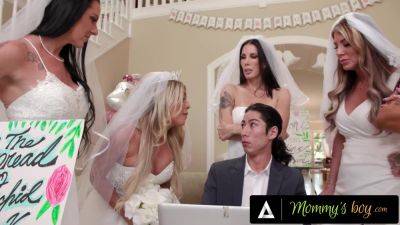 Busty brides share a wedding planner's dick in hot group sex. on freefilmz.com