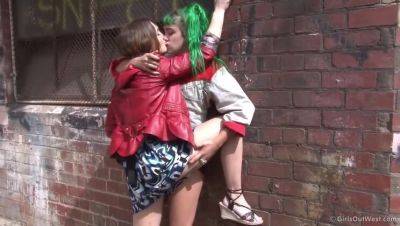 Outdoor Passions: Brunette Babes Anne & Emerald on freefilmz.com