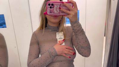 See Through Dresses Try On Haul In The Changing Room 18+ on freefilmz.com