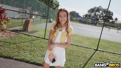 Getting picked-up by a stranger, Alexis James goes full slut after tennis on freefilmz.com