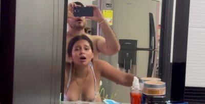 Morning sex in the bathroom with a thicc and teeny Latina on freefilmz.com