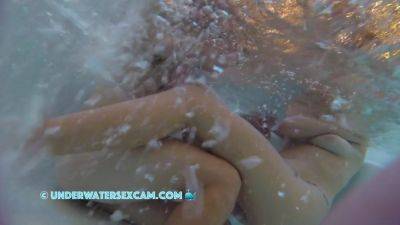 This Beautiful Couple Relaxes In The Hot Tub Of A Public Nudist Resort on freefilmz.com