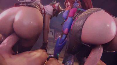 3D Porn Compilation: Sexy Big-assed D.va & Kiriko From Overwatch Get Fucked Hard In All Holes on freefilmz.com