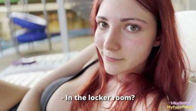 Redhead Stranger Gives Intense Blowjob and Ride in Locker Room - LikaBusy on freefilmz.com