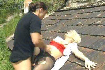 A Stunning German Blonde Gets Banged On The Roof - Germany on freefilmz.com