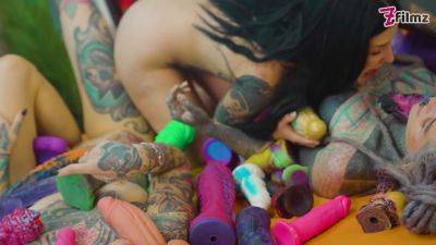 Watch these alternative CUTE Lesbians in Toy Orgy Get Pounded in Crazy Colored Toy Orgy on freefilmz.com