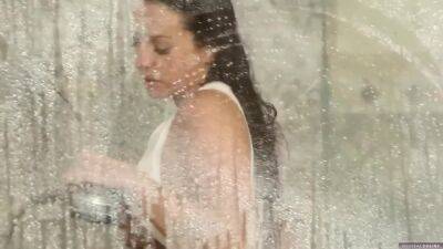 Abigail Mac Pressing her Tits on the Shower Cabin - Digitaldesire on freefilmz.com