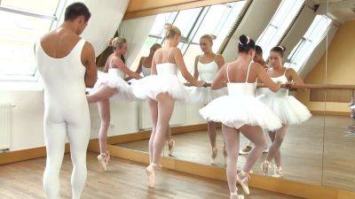 Russian ballerinas share cock on the dance floor - Russia on freefilmz.com