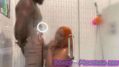 Ebony BBW Shower Fun with Juicy T & Bones Montana on freefilmz.com