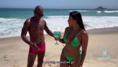 Wild encounter with a Brazilian fan leading to rough sex - Mariana Martix and Mark Butt's Hot Beach Encounter - Brazil on freefilmz.com