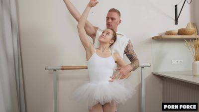 Teen ballerina grants herself a naughty fuck on the dance floor on freefilmz.com