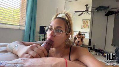 Sexy Latina in Glasses Gives Hot Blowjob and Swallow on freefilmz.com