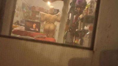 Caught my chubby step aunt dressing voyeur-style after shower, homemade recording. on freefilmz.com