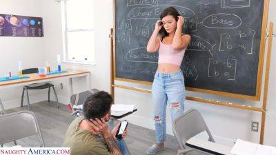 Big ass beauty gets laid in the classroom with one of her colleagues on freefilmz.com