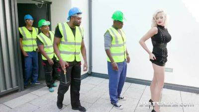 Blonde Nympho Takes on Black Studs on freefilmz.com