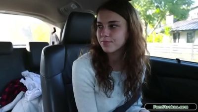 19-Year-Old Brunette Stepdaughter Ellie Eilish Sucks Stepdad for a Car - Teen Blowjob on freefilmz.com